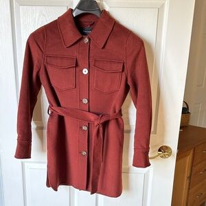 Tahari Women's Rust Wool Coat Small